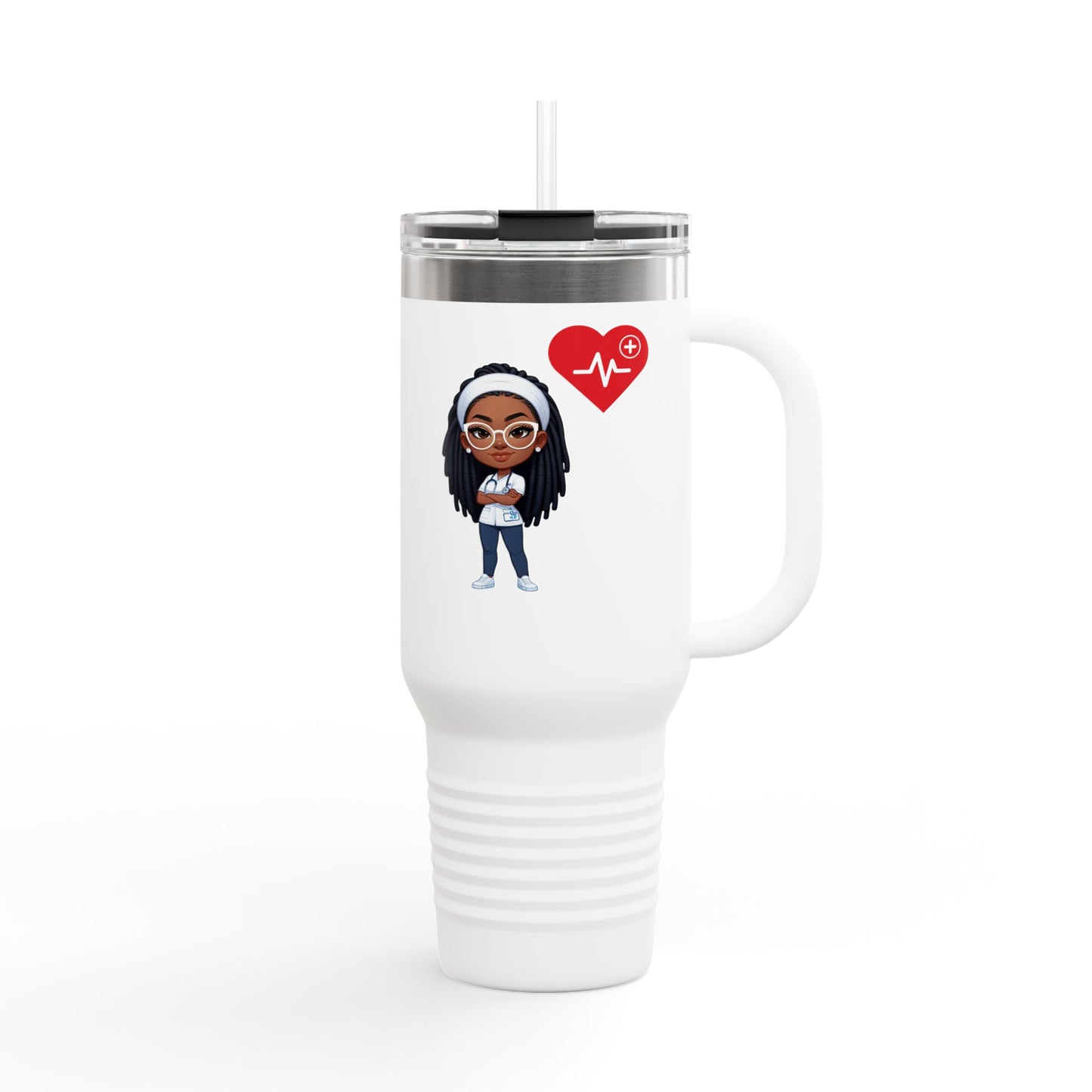 CPR Certified 'Nurse Shannon' 40oz Insulated Travel Mug | Coffee Lover Gift | Appreciation Gift | Medical Professional Mug